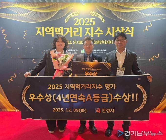 안성시, 지역먹거리지수 4년연속 우수 지자체 선정