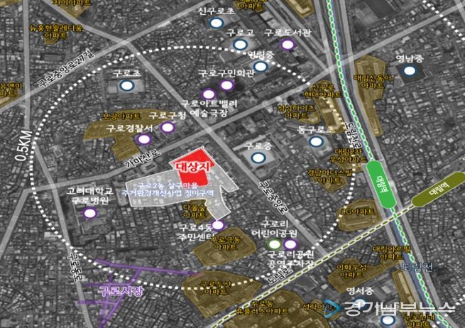 구로동 휴먼타운 2.0 시범사업 대상지 특별건축구역 위치도