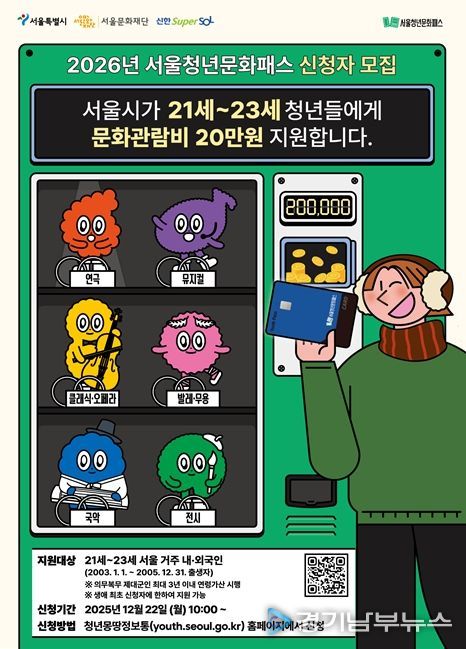 2026년 서울청년문화패스 모집 포스터