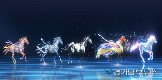 붉은 말 소재로 광화문의 역사, 현재, 미래 비전을 보여주는 이미지