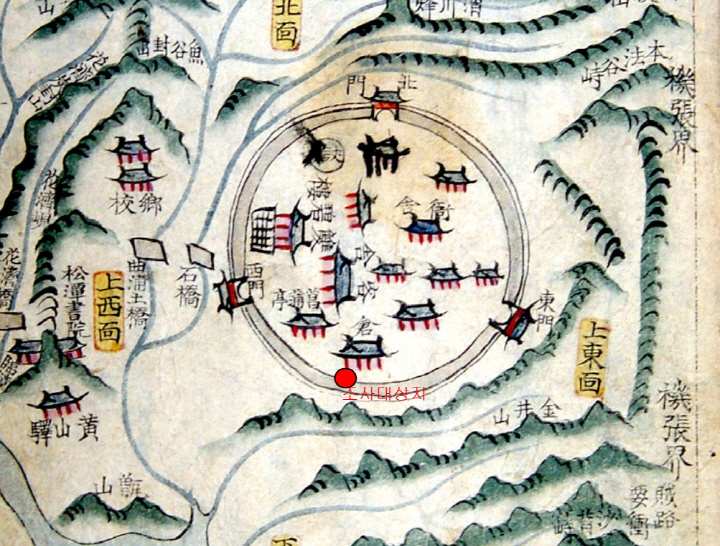 경상도지도 중 양산군도1872년경 각읍지도(양산군도18세기 중엽) 사진: 한국문화재재단