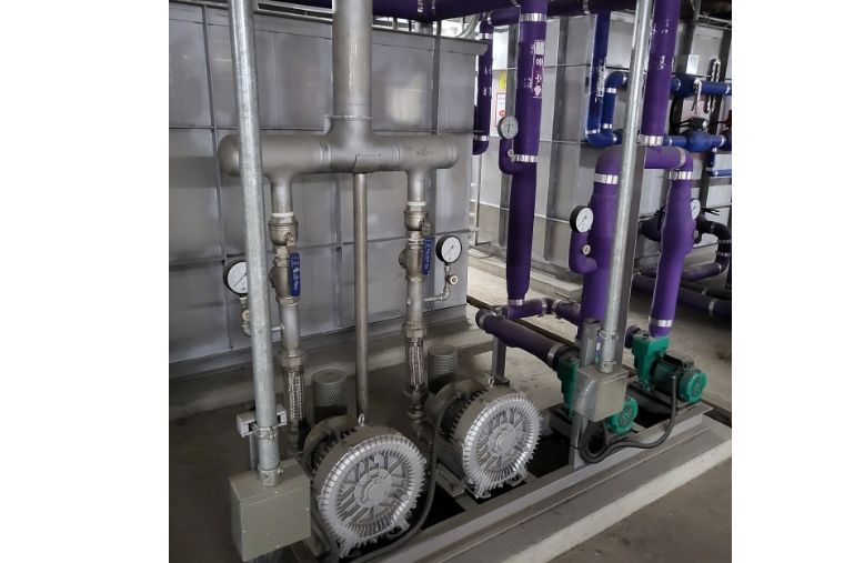 용인특례시가 지상작전사령부에 물 재이용 시설을 설치했다. 사진은 용인시평생학습교육관에 설치된 물 재이용시설의 모습