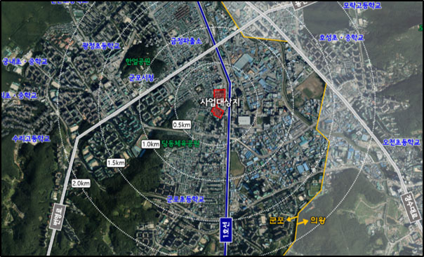 군포1구역재개발위치도