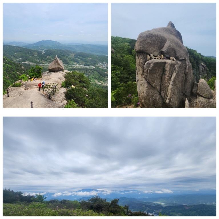 모산재 돗대바위와 공룡바위 사진: 배건일, 경기남부뉴스